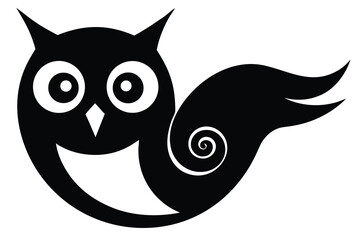 haunted swirl grin owl vector icon