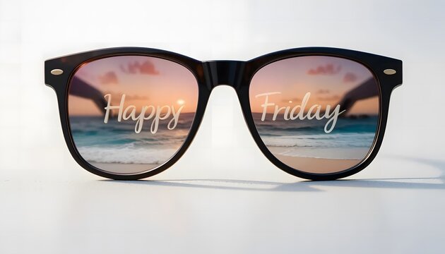 Happy Friday greeting message card banner