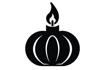 pumpkin candle vector icon