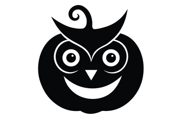 pumpkin swirl grin owl vector icon