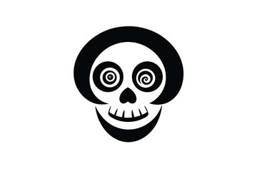 skull swirl grin eye vector icon