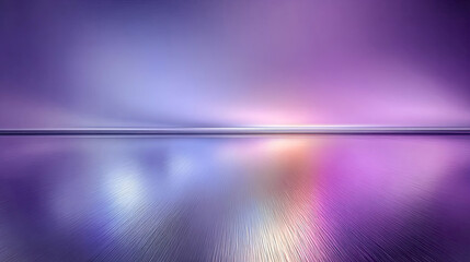 Violet reflective surface merges with sky of same tone in a surreal and minimalist scene, Generated with AI