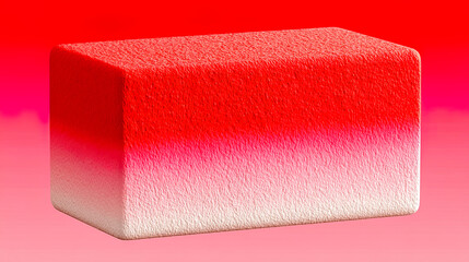 Fototapeta premium Rectangular block with soft texture and red to white gradient on saturated pink background, Generated with AI