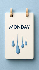 Melting clock concept art depicting the fluidity of time with monday calendar page