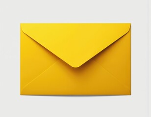 Minimalist digital illustration of bright yellow envelope. Clean, simple, modern design features glossy, smooth texture. Represents communication, mail, messages, suitable for branding, corporate