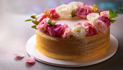 cake with flowers