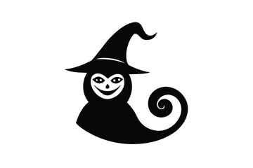 witch swirl grin cat vector icon