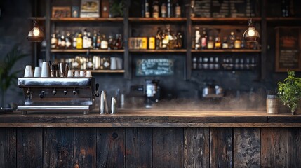 Rustic bar counter