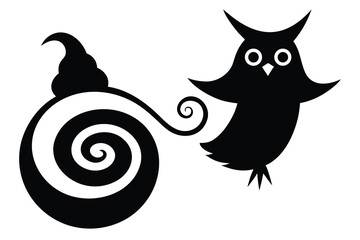 witch swirl owl vector icon