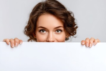 Fototapeta premium Joyful lovely woman looking at a whiteboard