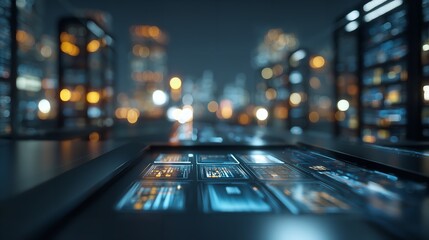 Document management system concept with blurred background

