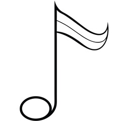 Simple musical note graphic design element