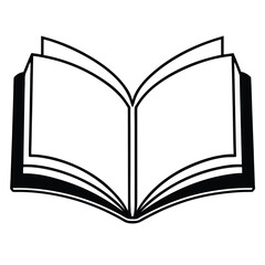 Open book illustration on a clean white background