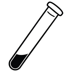 Scientific test tube with bubbles and liquid