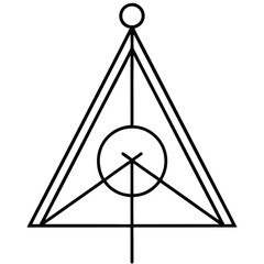 Geometric triangle and compass navigation symbol