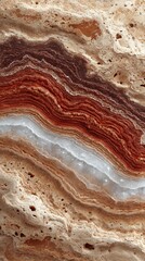 Obraz premium Colorful mineral layers reveal intricate patterns of natural stone formation in a close-up view