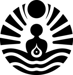 silhouette design vector illustration icon logo symbol meditation calming the heart and soul and mind abstract modern 