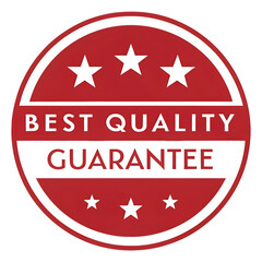 Red guarantee badge with best quality seal
