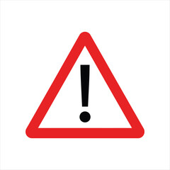 Red triangle warning sign with exclamation mark danger
