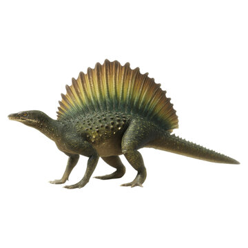 Minimalist Vector Illustration of an Edaphosaurus with a Sail