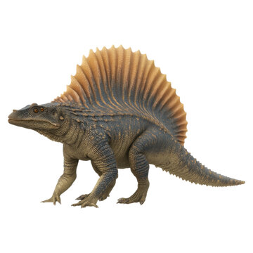Minimalist Vector Illustration of Edaphosaurus with Sail Features