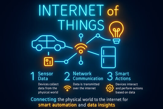 Internet of Things Connectivity Network Infographic for Technology Solutions