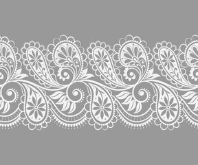 Lace seamless pattern with flowers