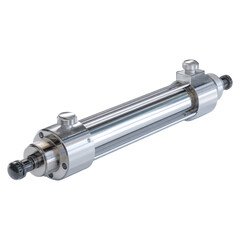 Realistic Pneumatic Cylinder with Chrome Rod and Industrial Design