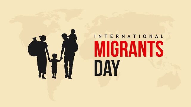 international migrants day video animation concept