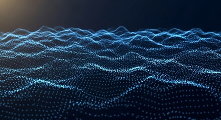 Abstract Blue Particle Wave Background