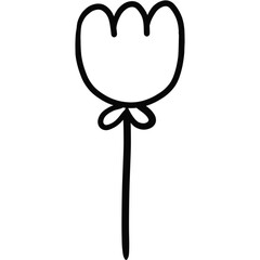 Cute Minimal Tulip Flower Line Art