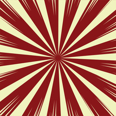 Radiant Sunburst Pattern in Red and Cream Colors new 2025 trendy burst comic style background