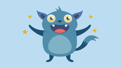 A whimsical animal character sits wideeyed with astonishment. Its big bulging eyes reflect an unexpected event while raised eyebrows create a comical expression of shock. The