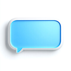 Fototapeta premium Blue Chat Window Template Isolated on White Background