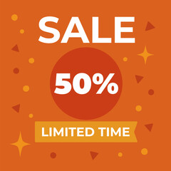 Sale limited time 50% red background vector stars
Red vector background, discount, sale, promotion