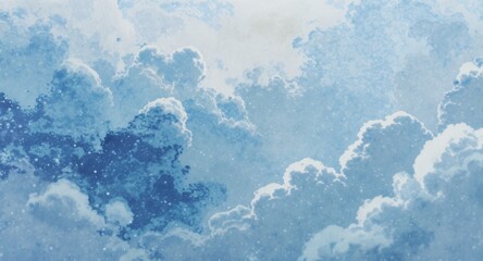 Dreamy Blue Cloudscape Background  Soft Ethereal Atmosphere