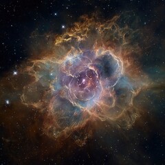 Obraz premium Celestial Rose Nebula Space, cosmic, expanding gas, stellar death, background stars, science education