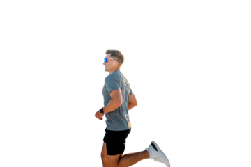 Dynamic runner in motion enjoying workout experience