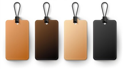 Beautiful set of four elegant beige hangtags, perfect for gifts or branding, featuring a clean, minimalist design.