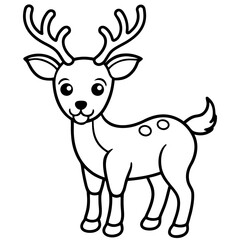 Shy Christmas Deer Clipart