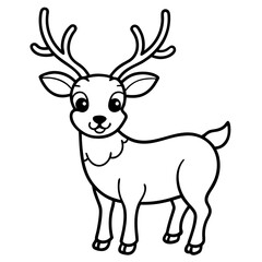 Shy Christmas Deer Clipart