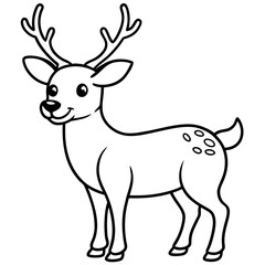 Shy Christmas Deer Clipart