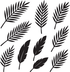 Obraz premium A vector illustration of illustration of palm leaves isolated on white background, representing tropical nature, vacation, and exotic flora