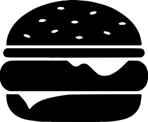 vector illustration of burger,hamburger silhouette simple design food vector icon black and white burger outline eps ai format