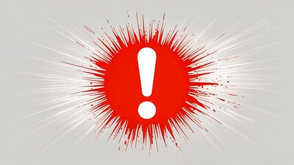 Red alert warning sign with abstract energy burst