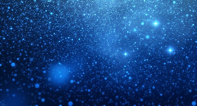 Sparkling Blue Glitter Background with Bokeh Effect