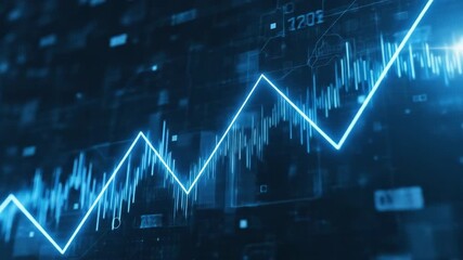 Dynamic Financial Growth, Digital Data Visualization - Powered by Adobe