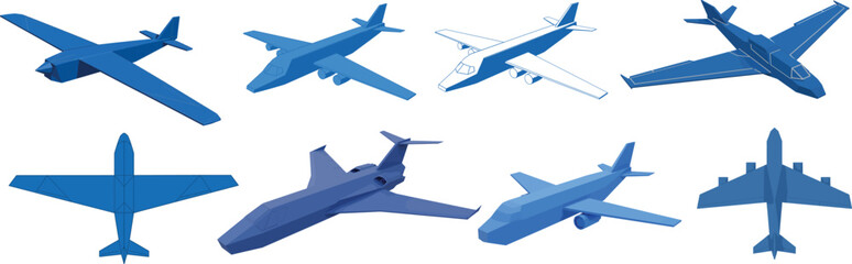 Blue Airplane Vector Icon for Flight Booking and Travel Agencies