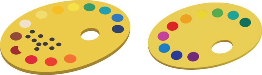 Fototapeta premium Yellow Paint Palette Vector Icon for Art Apps and Creative Projects