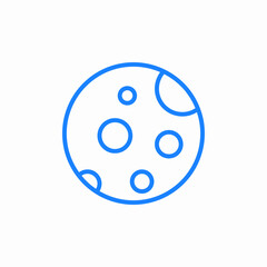 blue cratered moon icon sign vector